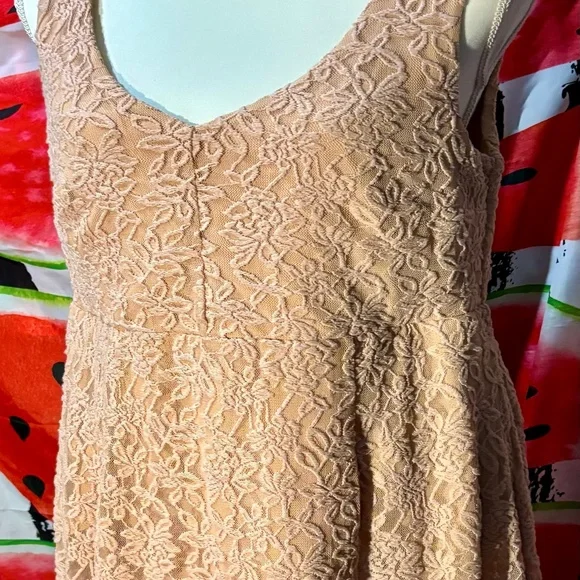chinese dress ladies Off-Shoulder Lace A-Line Mini Dress in Peach - XL